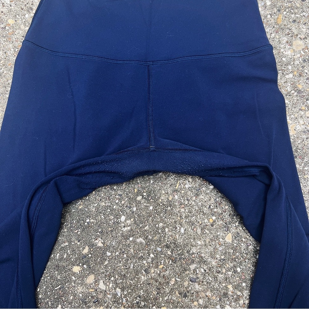 Lululemon Navy Blue Cropped Leggings High Waisted Capri Gym Tights Size 4 - Picture 7 of 12